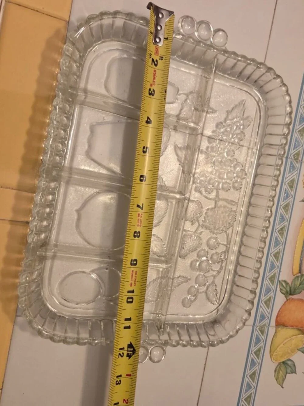 Amazing Vintage Indiana Glass Fruit Divided Tray